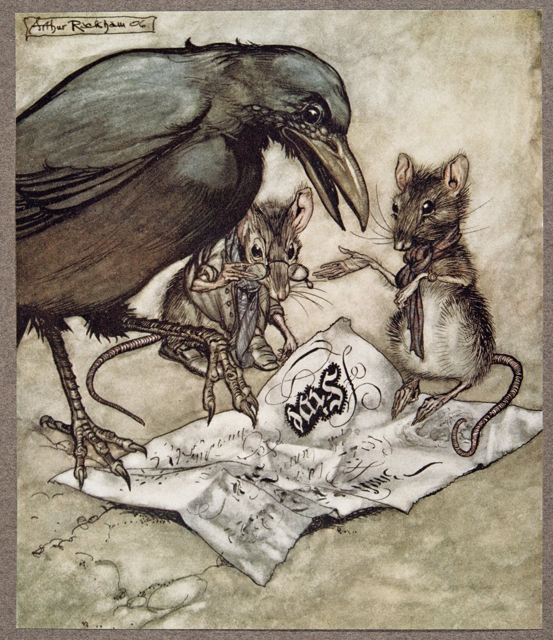 Besynderligt råbte Solomon i raseri, fra Peter Pan i Kensington Gardens af J M Barrie (1860 - 1937), pub. 1906 af Arthur Rackham