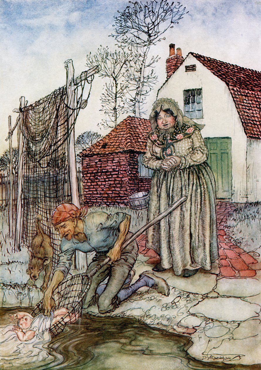 Fisken og ringen, fra engelske eventyr genfortalt af F.A. Steel, 1927 af Arthur Rackham
