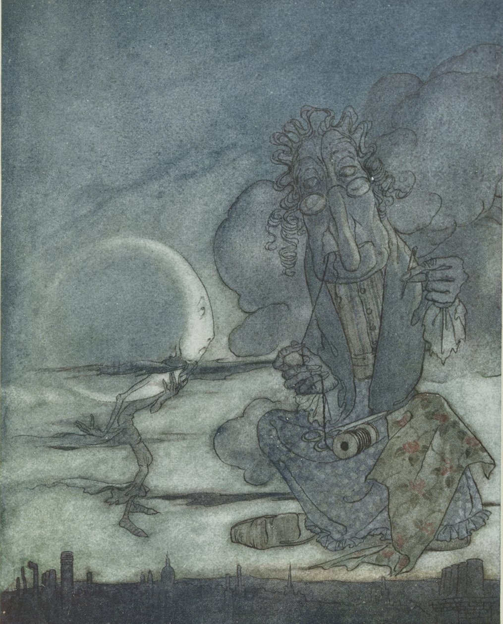 Månen og hendes mor, illustration fra 