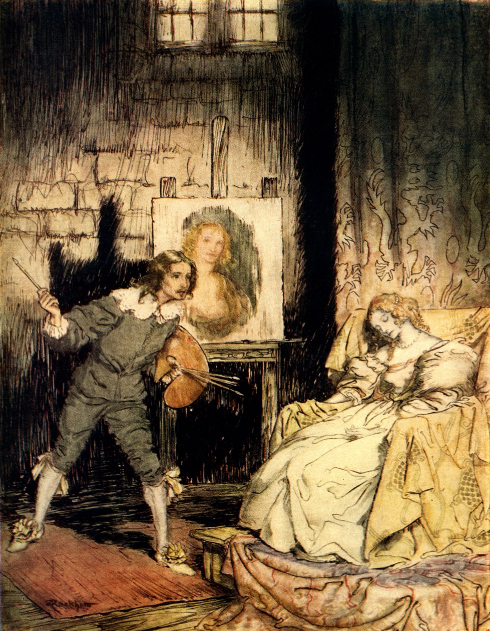 Det ovale portræt af Edgar Allan Poe af Arthur Rackham