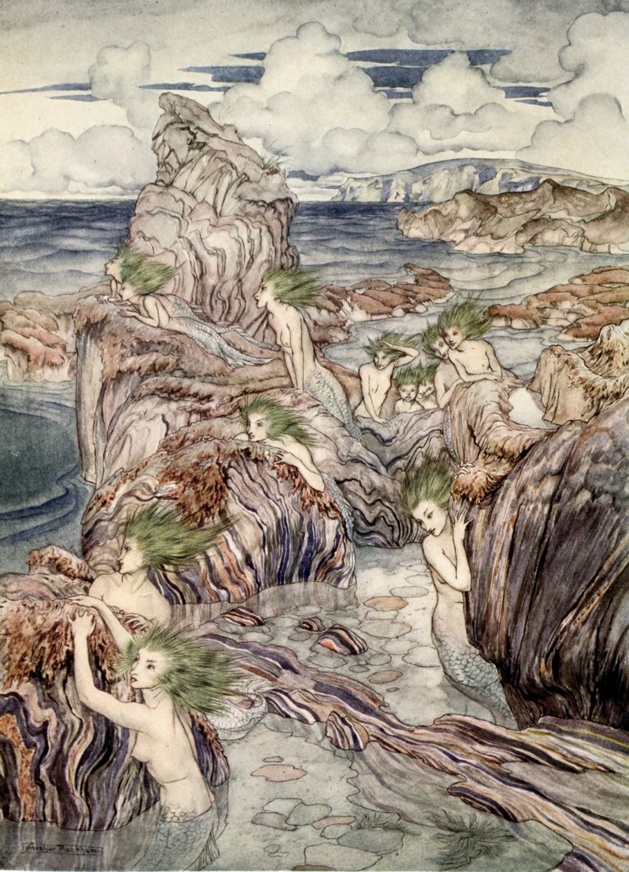 De har havgrønt hår, illustration fra 
