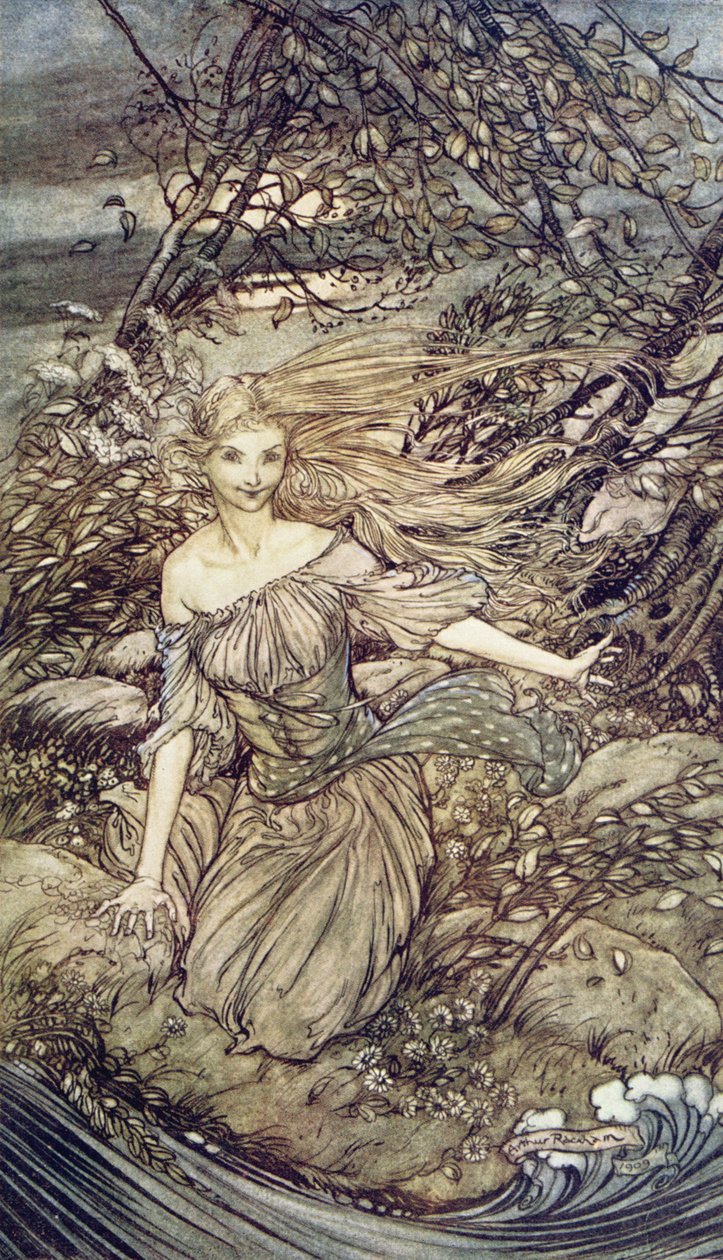 Undine, illustration fra bogen af Baron Friedrich de la Motte Fouque (1777-1843) 1909 af Arthur Rackham
