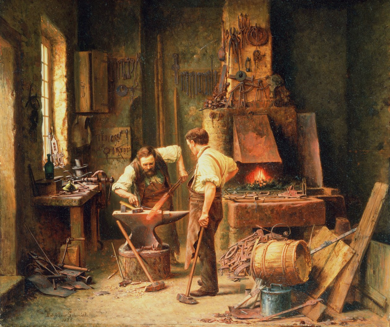 Smedjen, 1836 af Arthur Schmidt