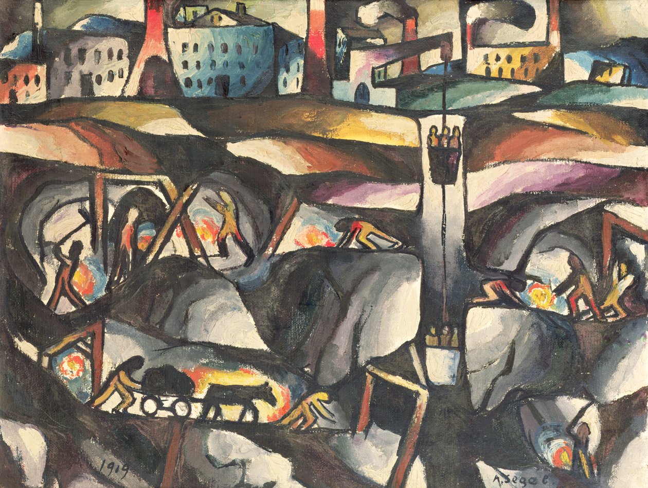Minedrift, 1919 af Arthur Segal