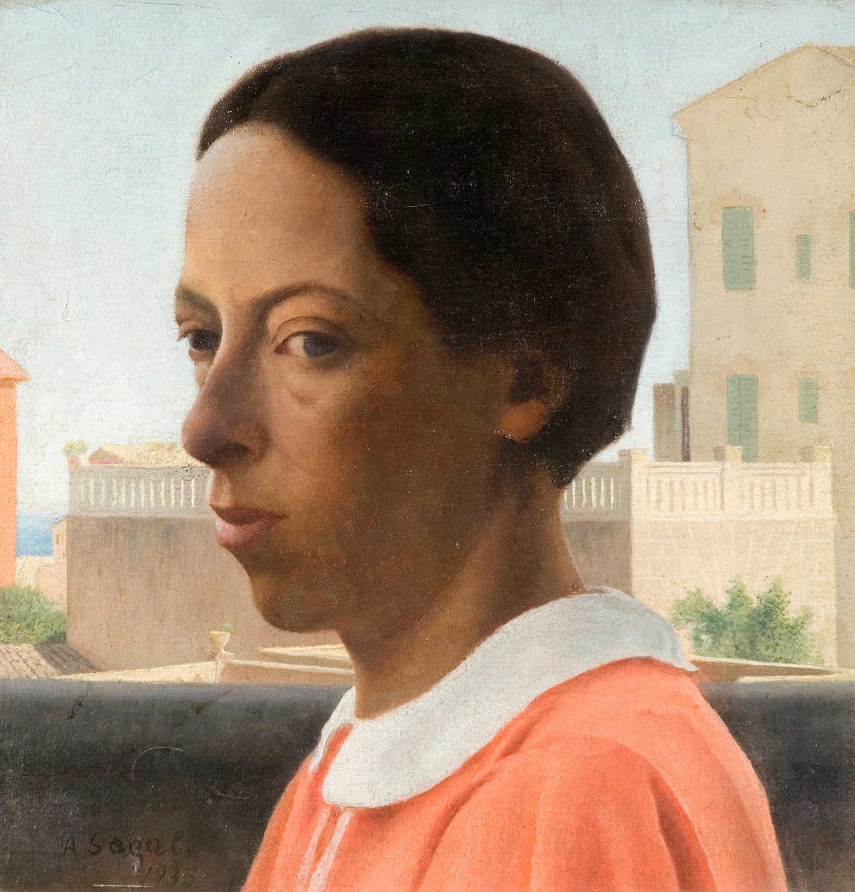 Portræt på en veranda, Spanien, 1933 af Arthur Segal