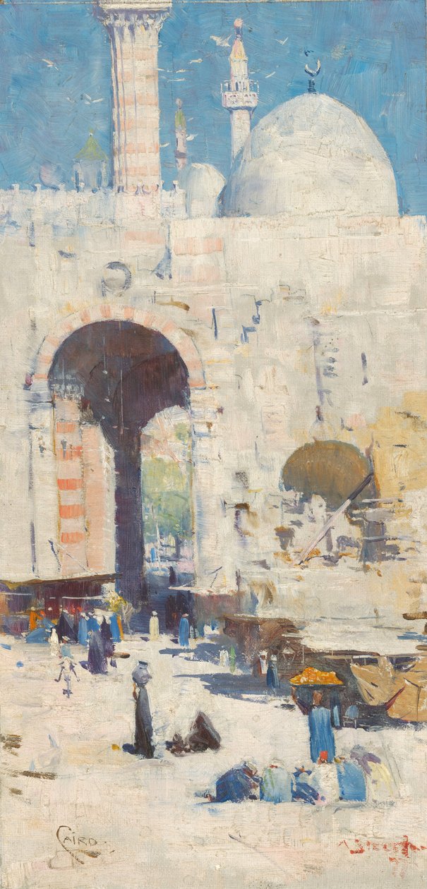 Kairo -gaden (eller moskeen, Sultan Hassan) af Arthur Streeton