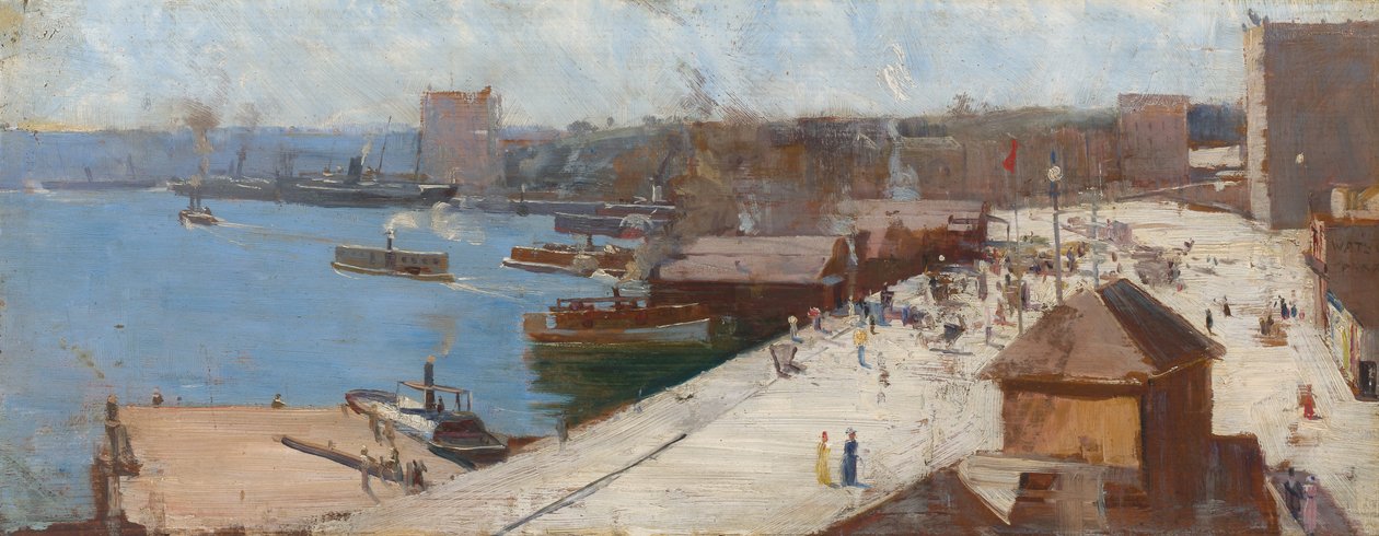 Cirkulær kaj af Arthur Streeton