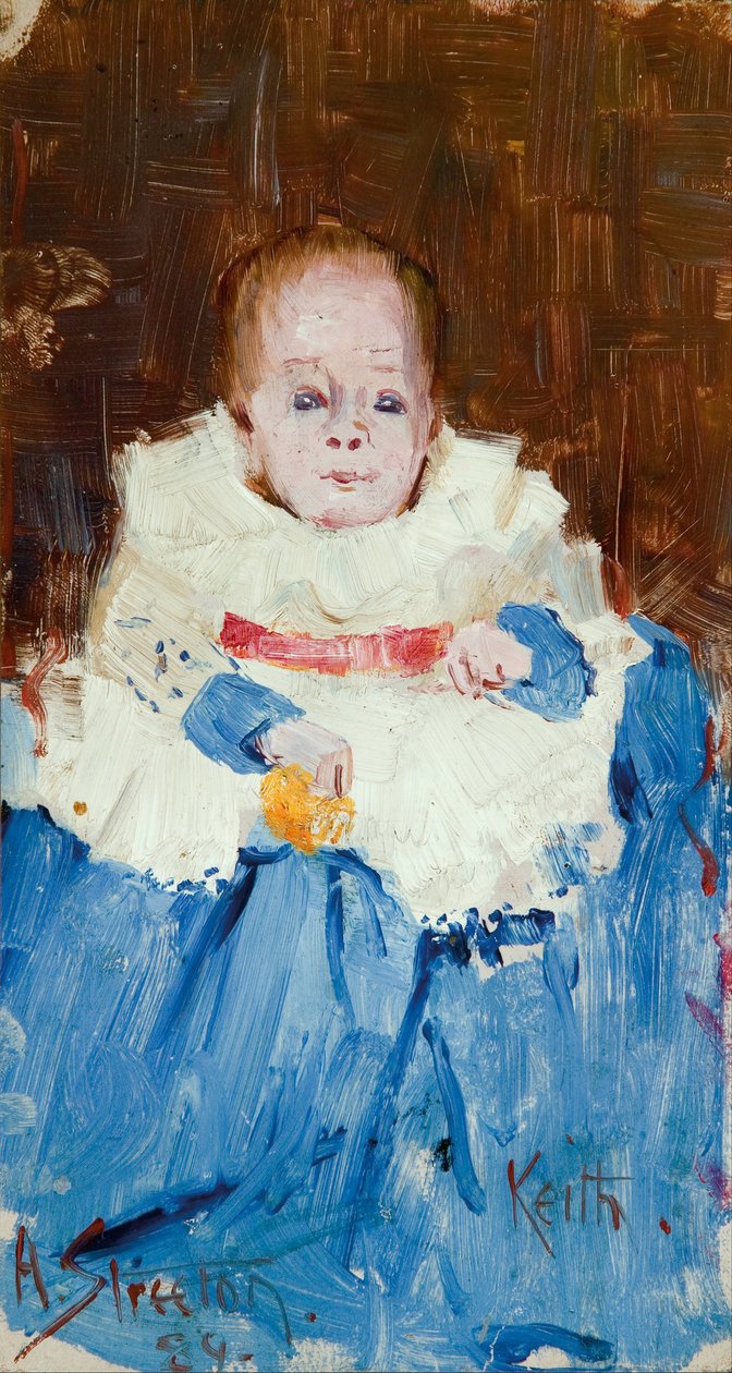 Orange, blå og hvid (portræt af Keith) af Arthur Streeton