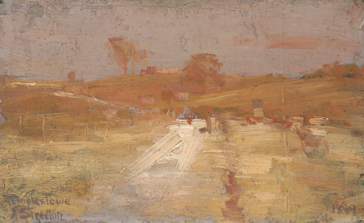 Pastoral i gult og gråt- et farveindtryk af Templestowe af Arthur Streeton