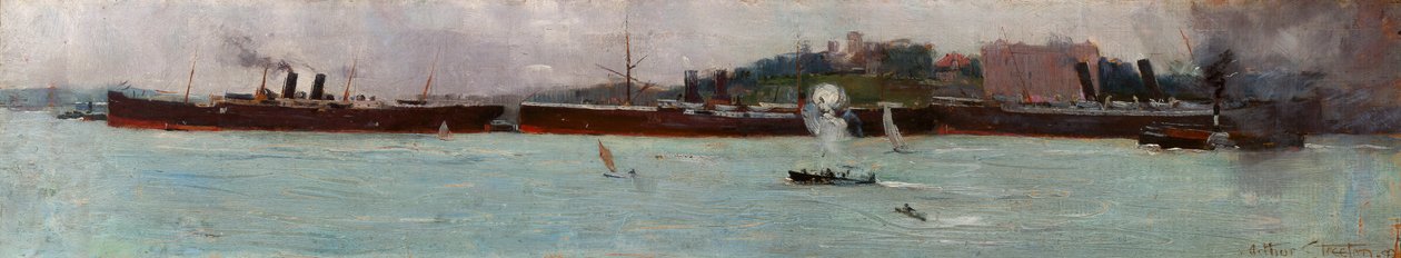 De tre linjeskibe, Circular Quay af Arthur Streeton
