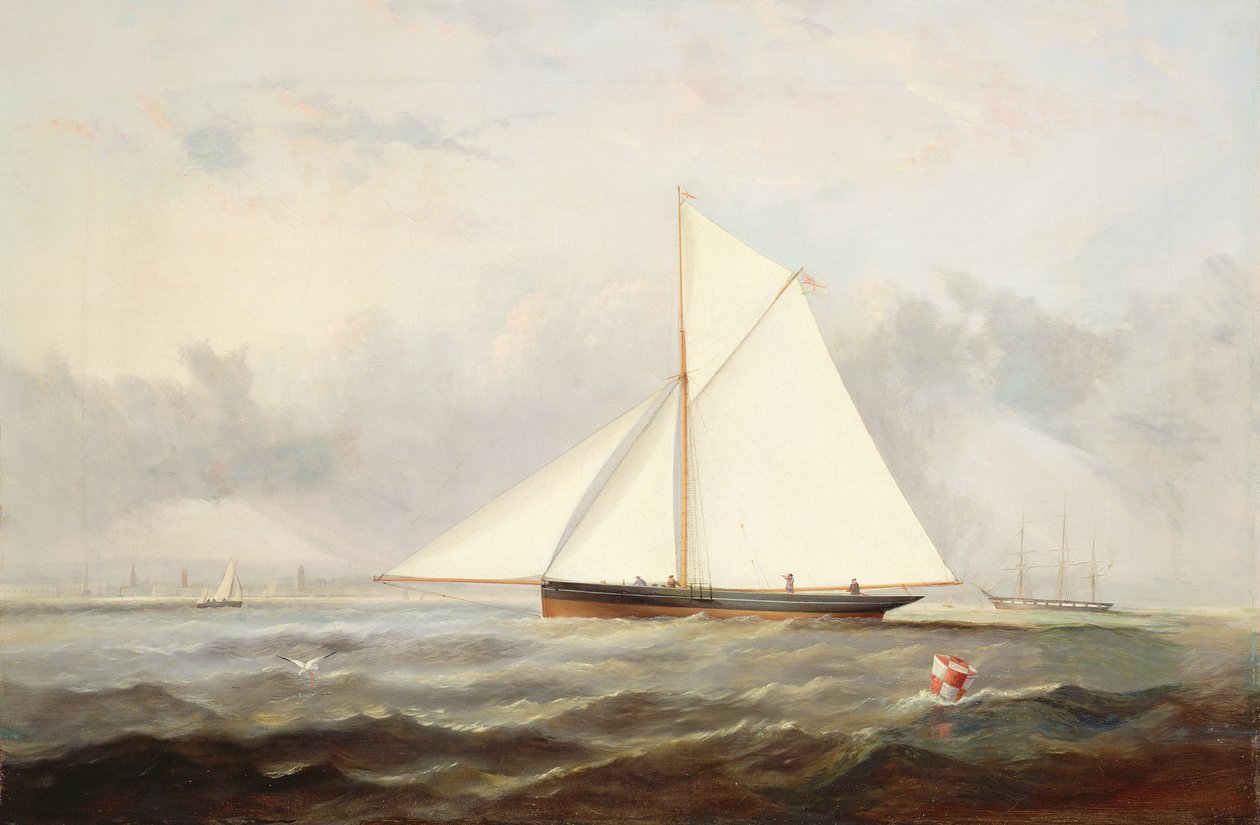 En kutter yacht ud for Ryde af Arthur Wellington Fowles