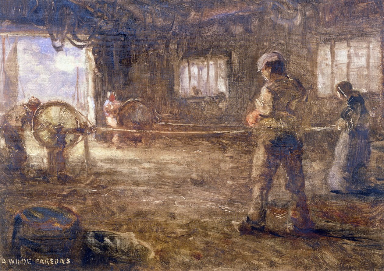 The Rope Walk, 1932 (olie på papir) af Arthur Wilde Parsons