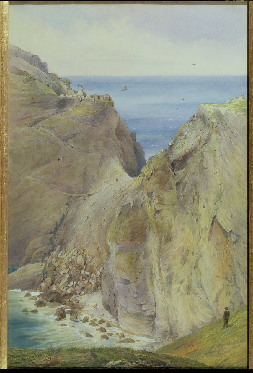 Tintagel, 1887 (wc med gouache på papir) af Arthur Ackland Hunt