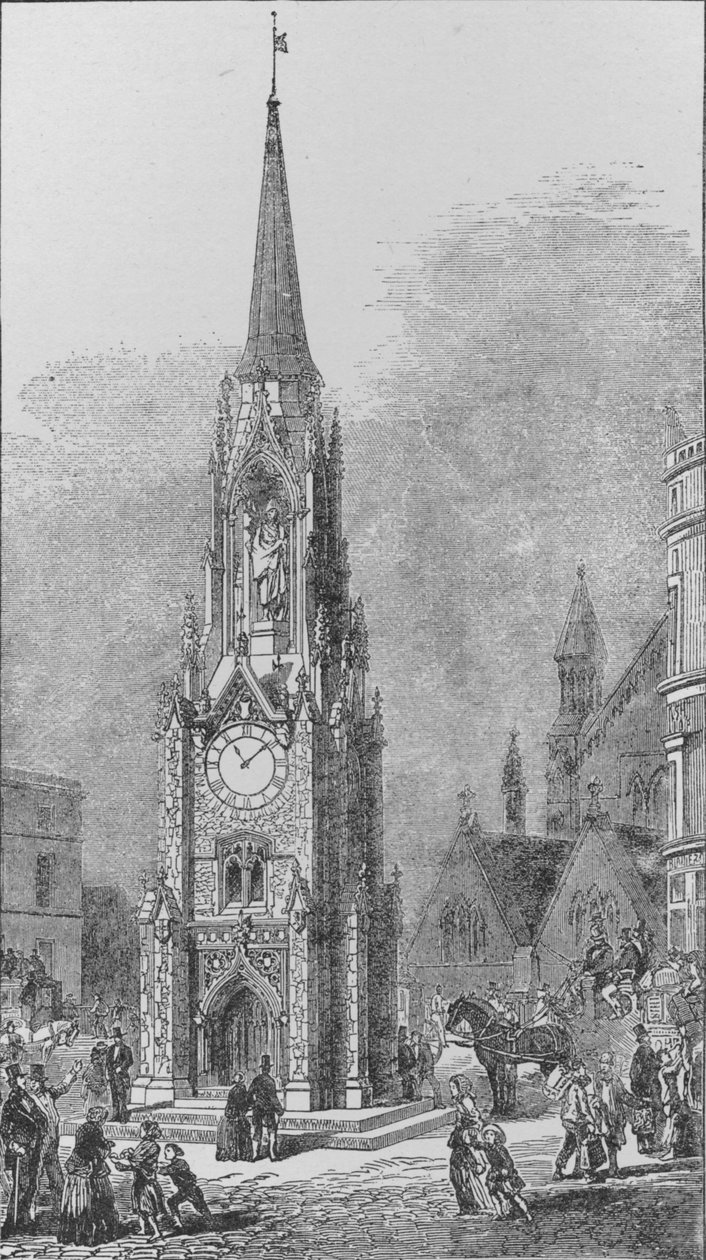 Wellington Testimonial Clock Tower, som stod ved South End of London Bridge, som det så ud af Arthur Ashpitel