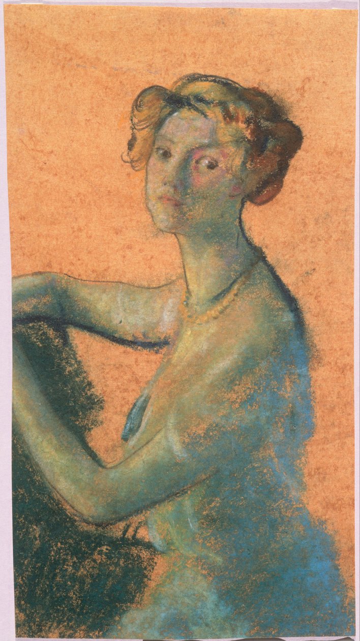 Kvinde med orange baggrund fra A.B. Davies bog, udgave -25, 50 af Arthur Bowen Davies