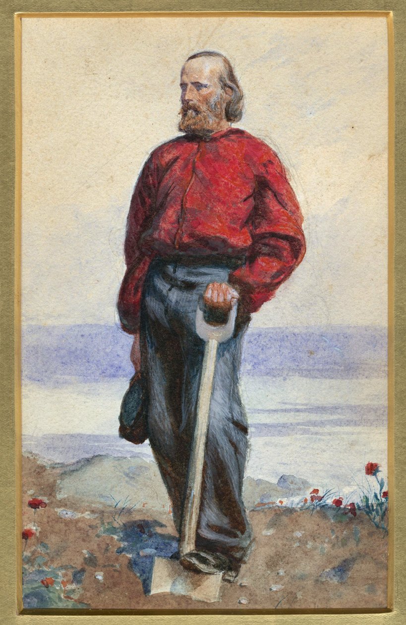 Giuseppe Garibaldi på Capri Island - Oeuvre af Arthur Boyd Houghton (1836-1875) - 1860 - Akvarel på papir - 25,5x18 - Privat samling af Arthur Boyd Houghton
