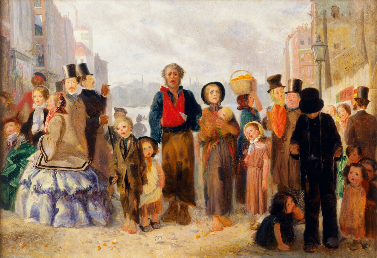 Omrejsende sangere (olie på lærred) af Arthur Boyd Houghton