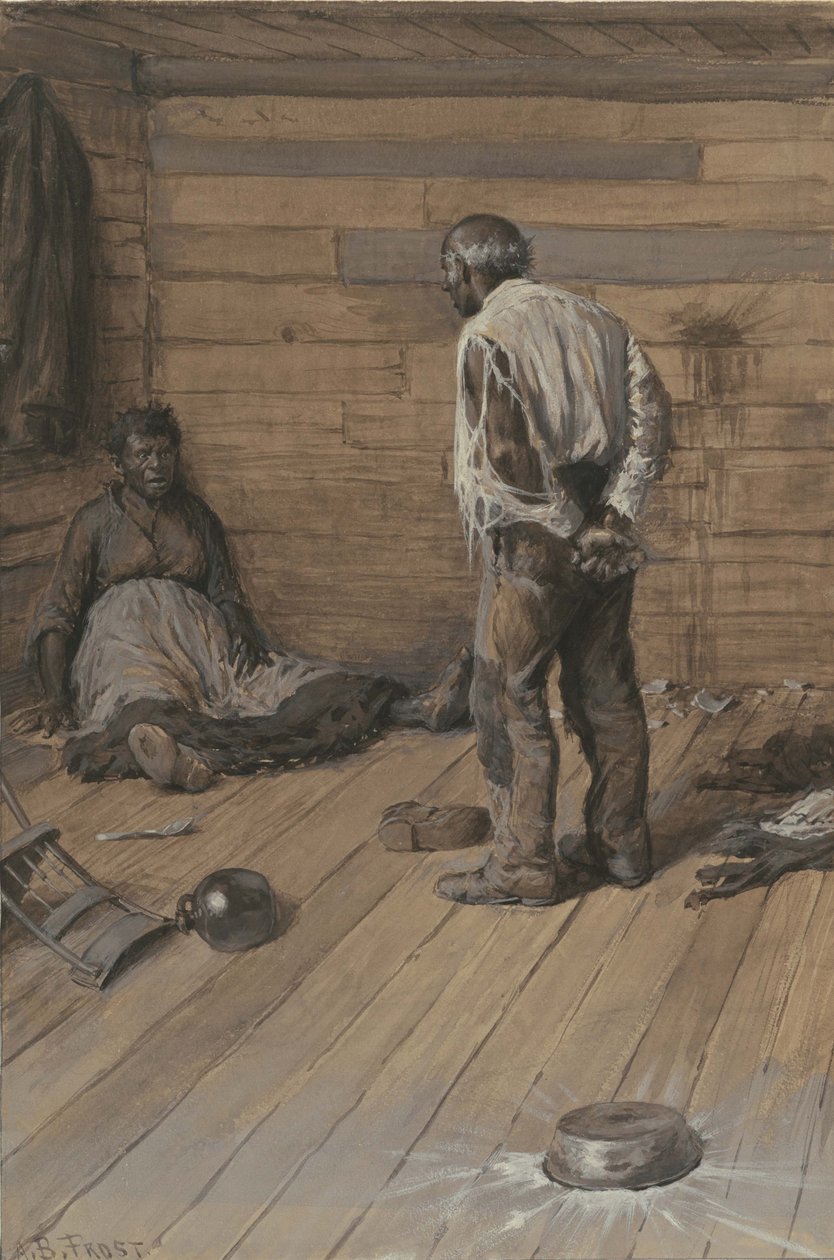 A Conjugal Difference, 1884 (akvarel og gouache på vævet papir) af Arthur Burdett Frost