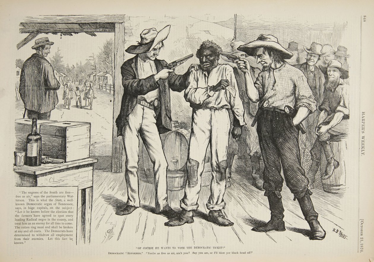 Selvfølgelig vil han stemme på den demokratiske billet, 1876 af Arthur Burdett Frost