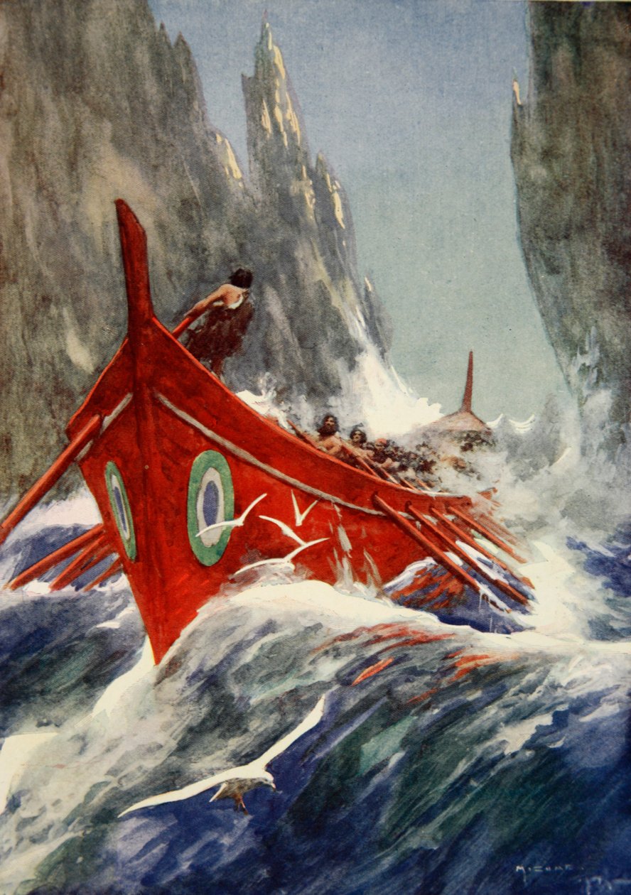 Jason and the Argonauts, ca. 1925 (farve litho) af Arthur C. (after) Michael