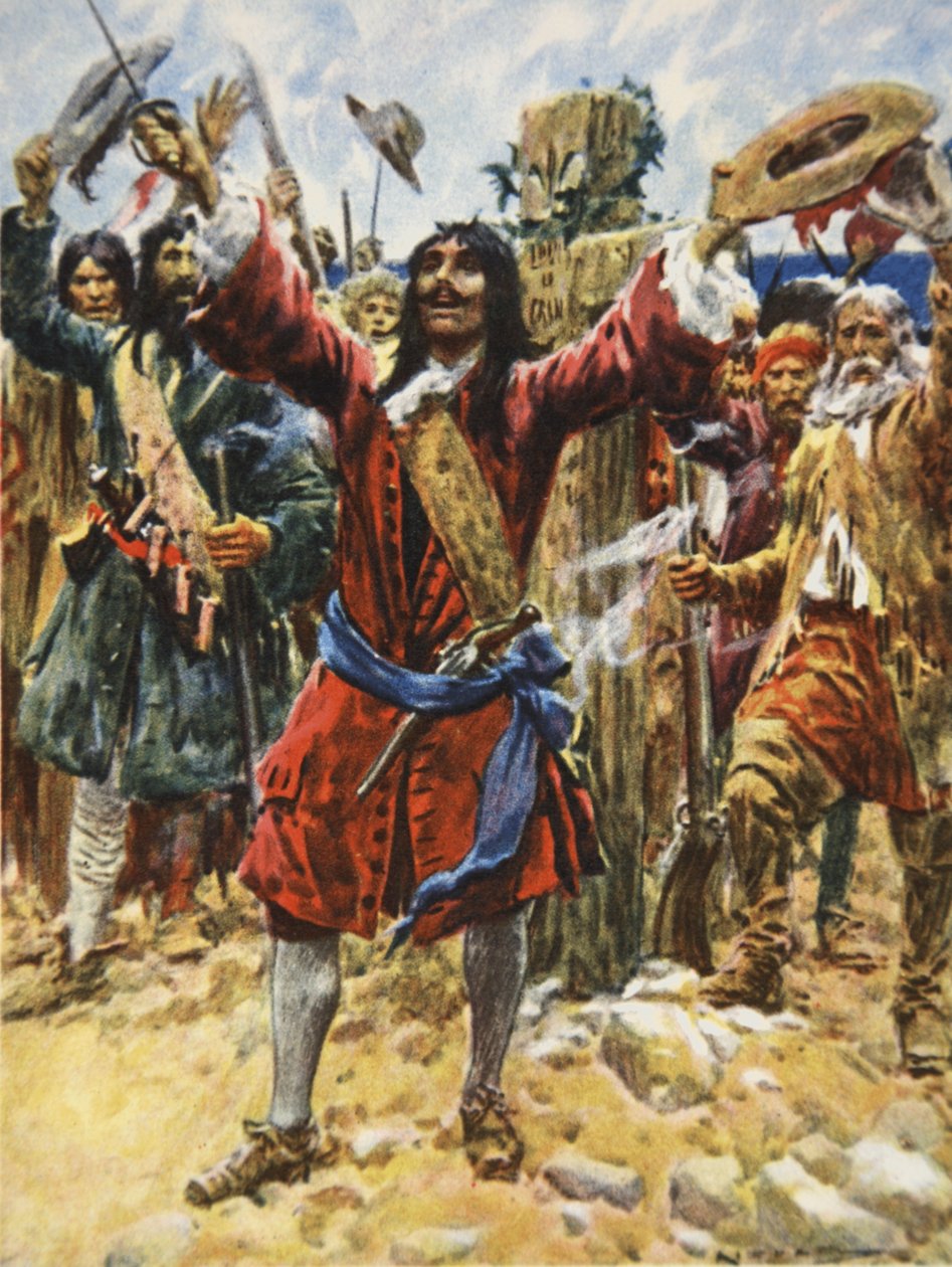La Salle tager Louisiana i besiddelse, illustration fra 