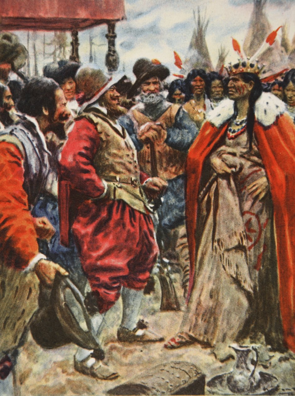 The Crowning of Powhatan, illustration fra 