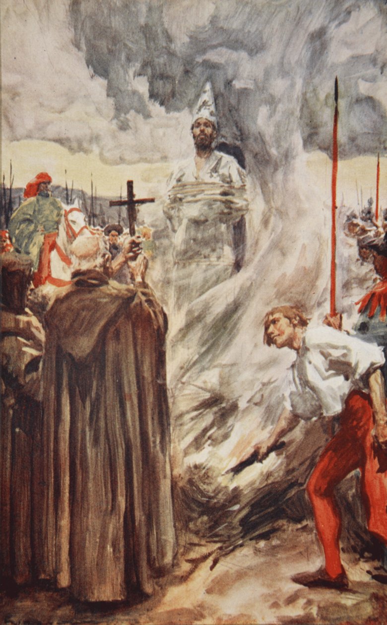 Afbrændingen af John Huss den 6. juli 1415, illustration fra 