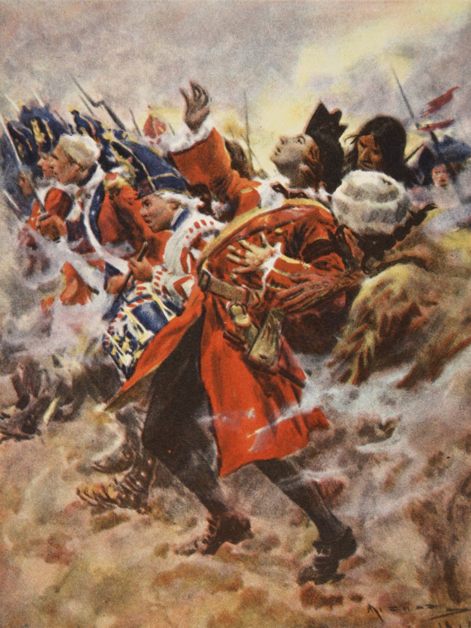 The death of Wolfe, illustration fra 