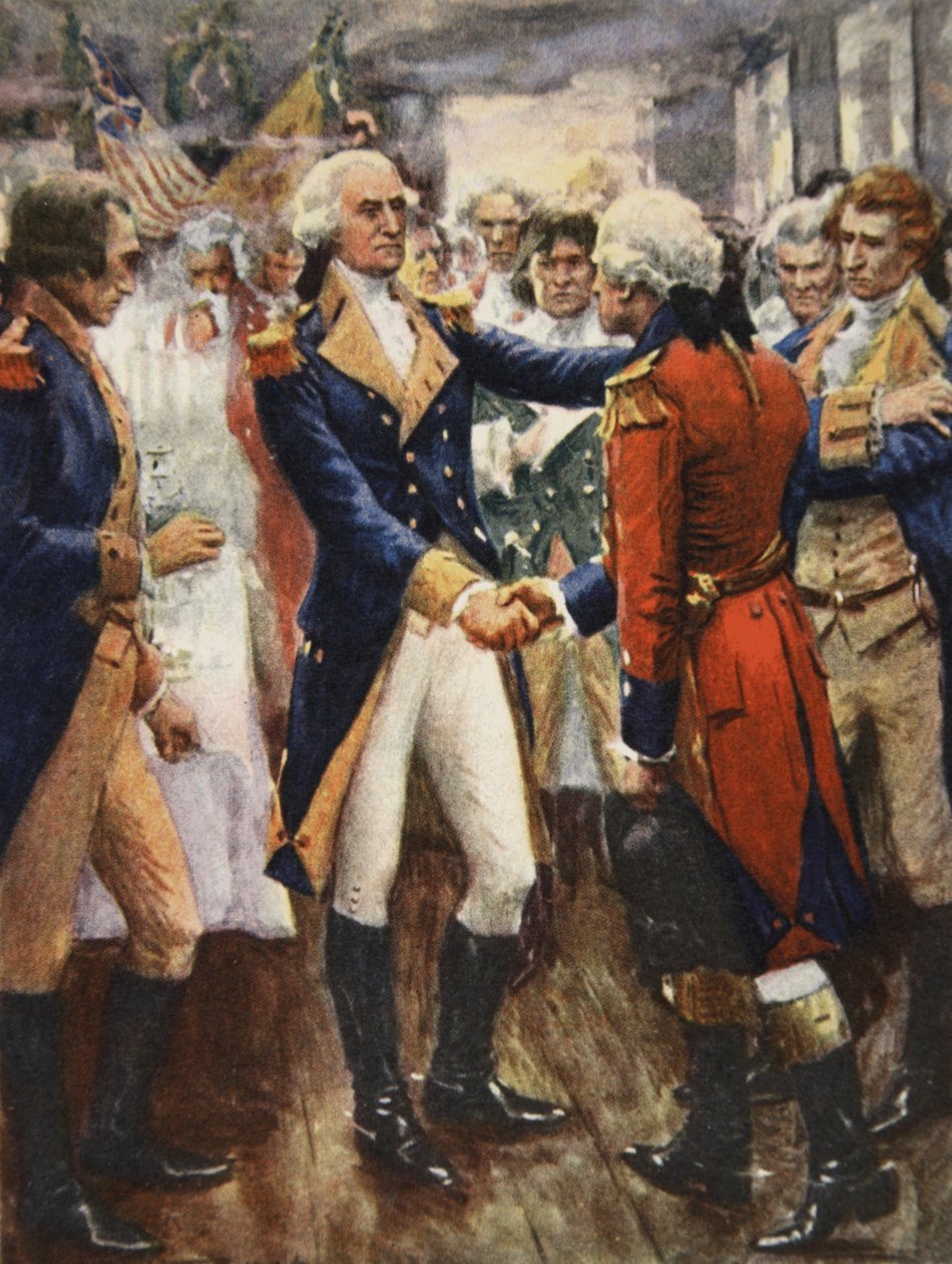 Washington tager afsked med sine officerer, illustration fra 