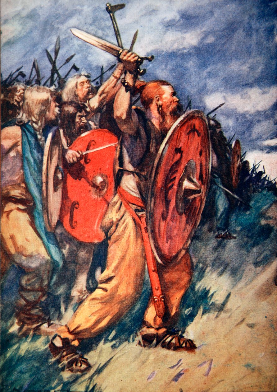 Slaget ved Teutoburgerskoven, Tyskland, 9 AD 1913 af Arthur C Michael
