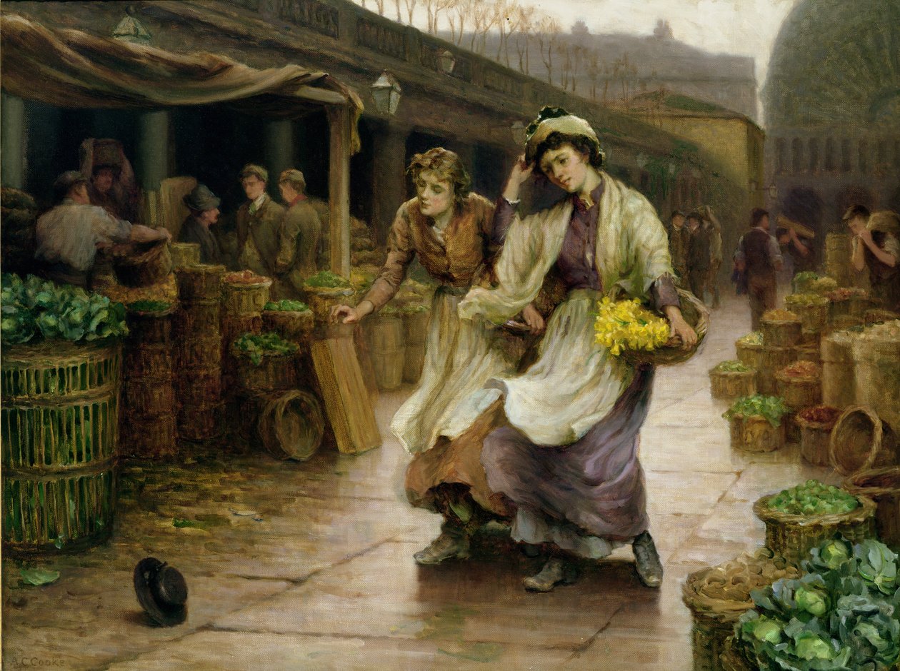 Blomsterpiger i Covent Garden af Arthur Claude Cooke