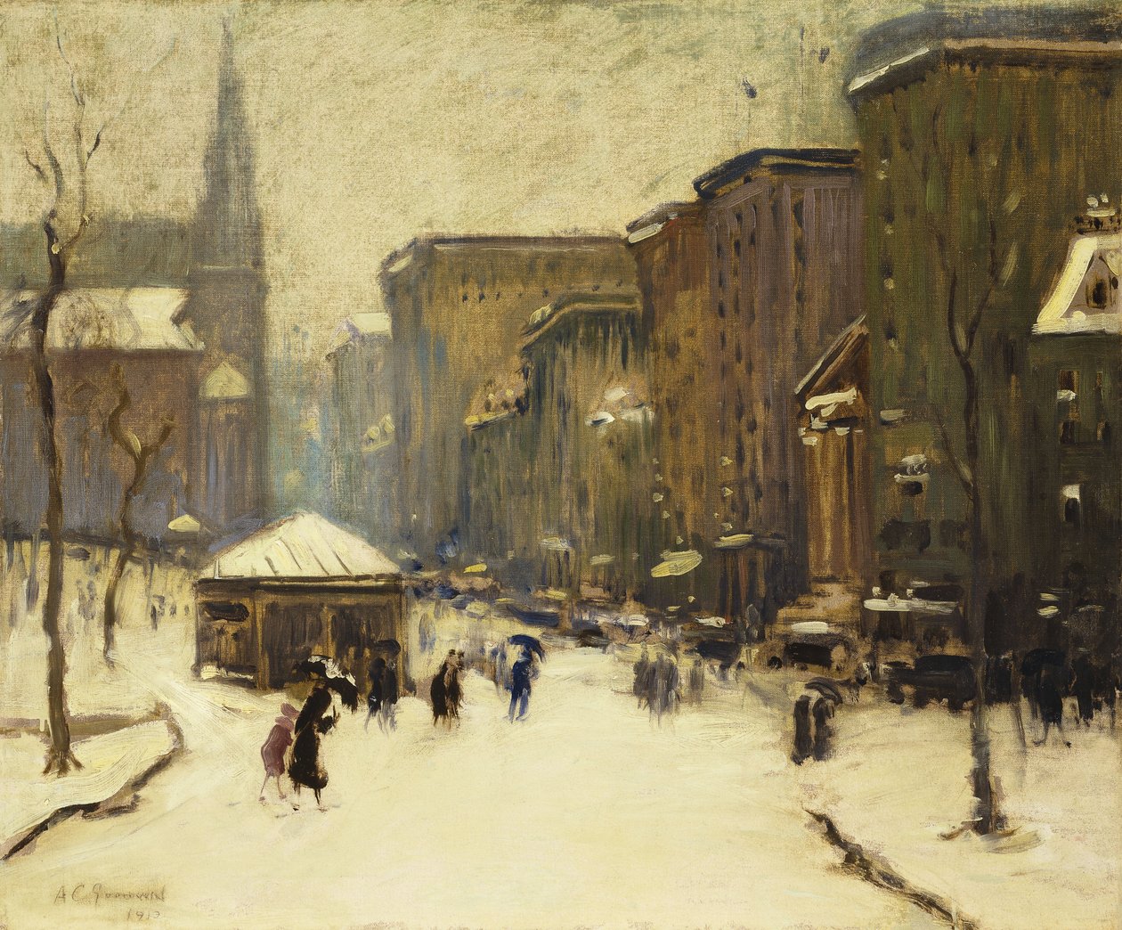 Park Street kirke i sne af Arthur Clifton Goodwin