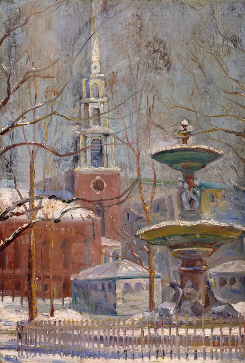 Park Street ved Boston Commons, ca. 1910-20 af Arthur Clifton Goodwin