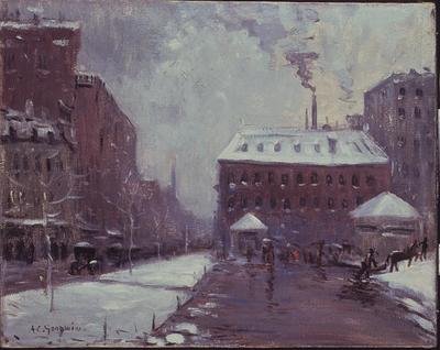 Tremont Street, Pelham Hotel, Boston (olie på lærred) af Arthur Clifton Goodwin