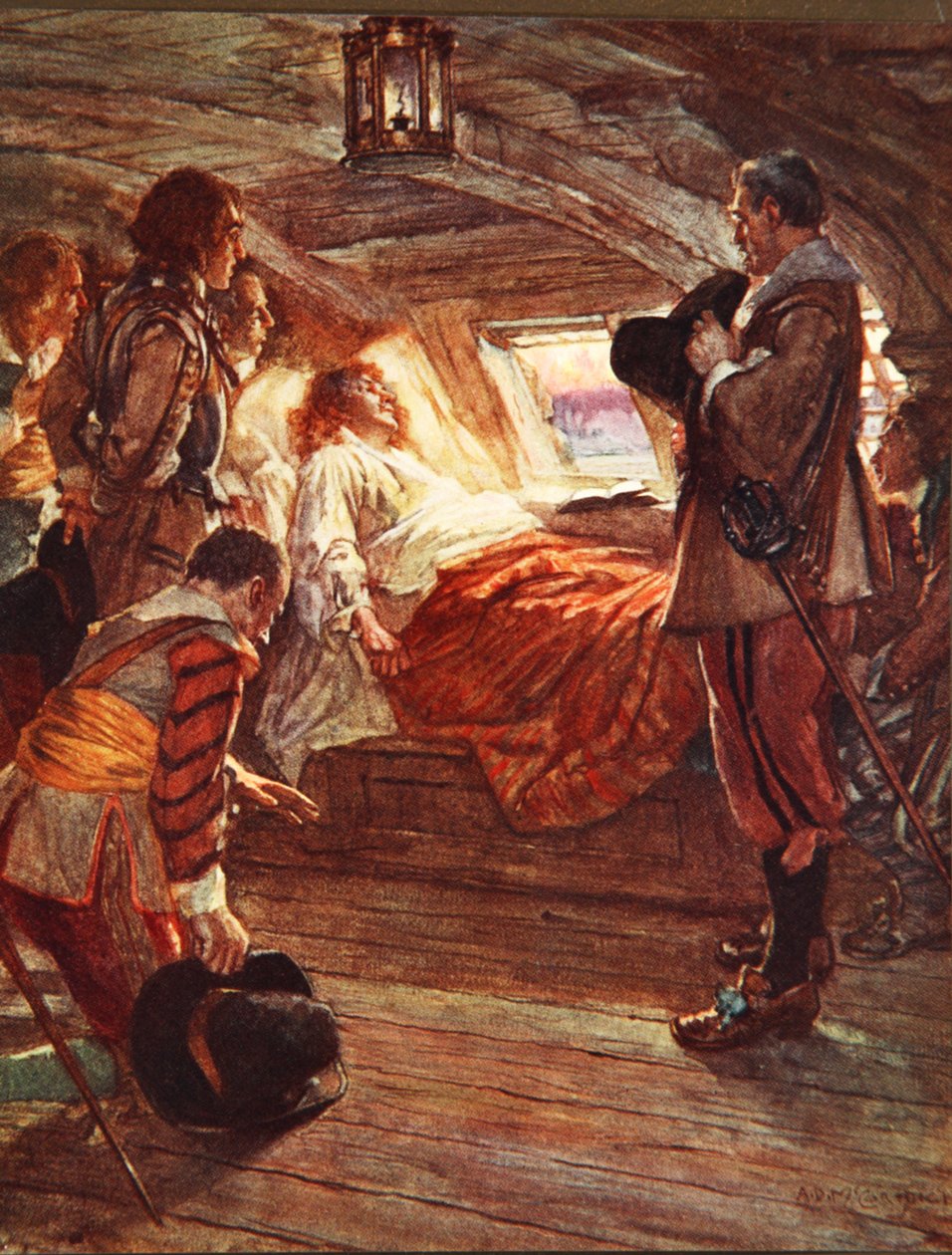The Death of Admiral Blake (1599-1657) illustration fra 