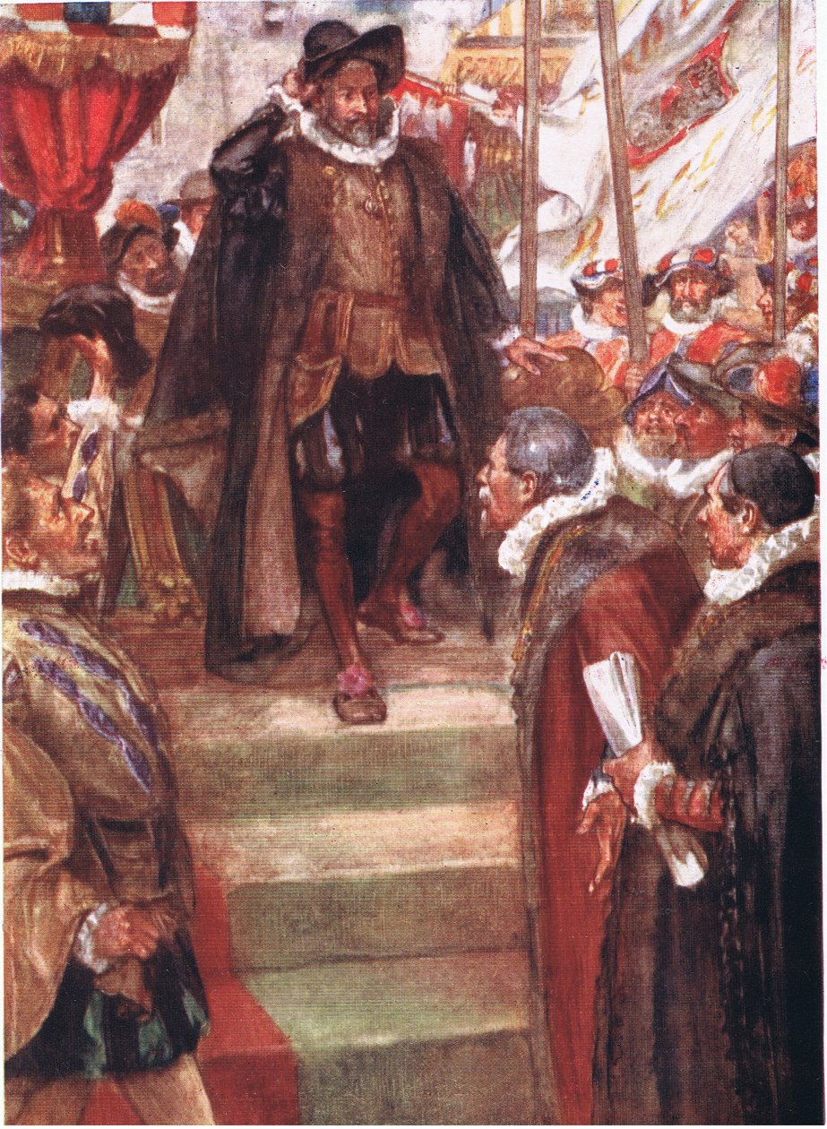 Prinsen af Orange kendte intet større øjeblik end dette, illustration fra Romance of History: The Netherlands, 1920