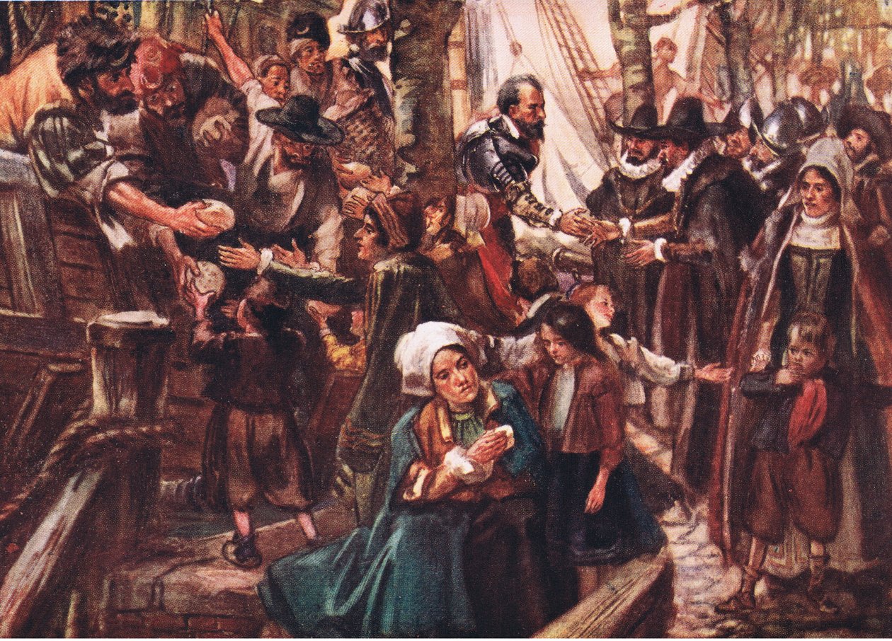 Kajerne var beklædt med udsultet folk, illustration fra Romance of History: The Netherlands, 1920
