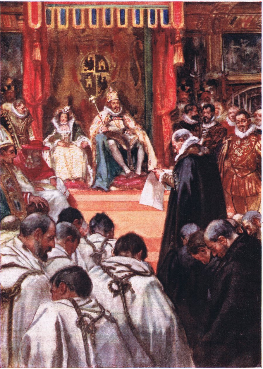 De skulle ydmygt bede kejserne om tilgivelse, illustration fra Romance of History: The Netherlands, 1920
