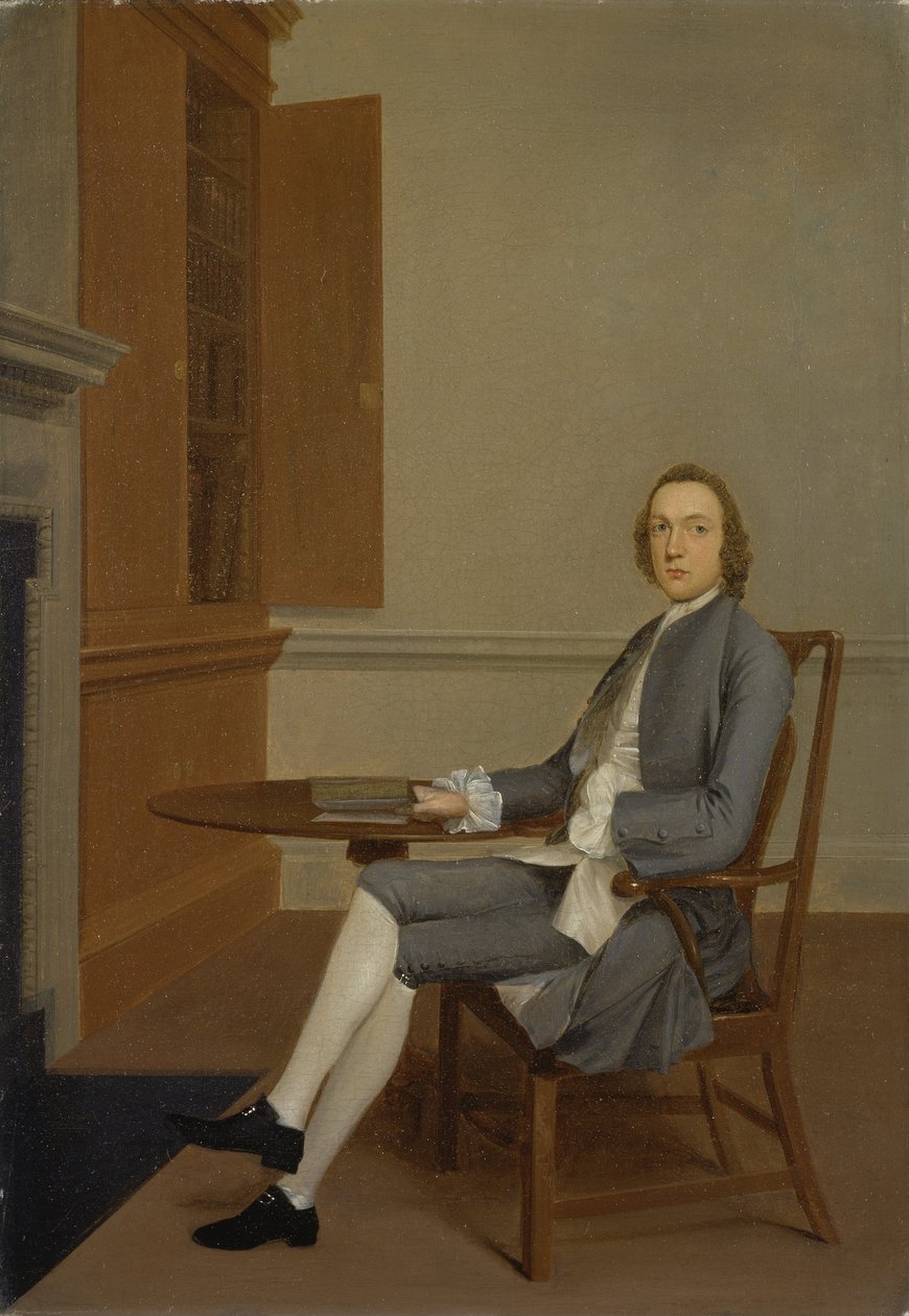 En ukendt mand siddende ved et bord, ca. 1744-46 (olie på lærred) af Arthur Devis