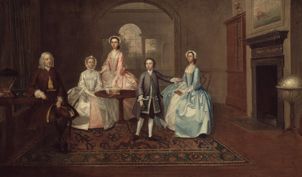John Thomlinson og hans familie, 1745 af Arthur Devis