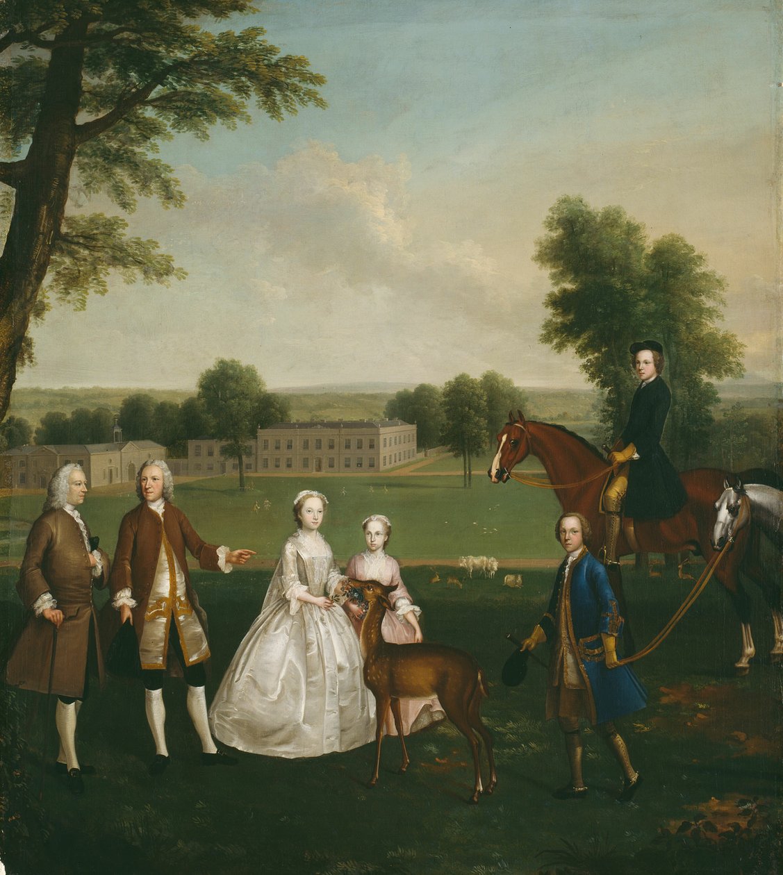 Thomas Lister og familie i Gisburne Park af Arthur Devis