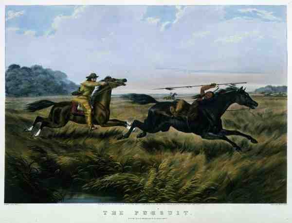 The Pursuit, pub. af Currier & Ives af Arthur Fitzwilliam (after) Tait