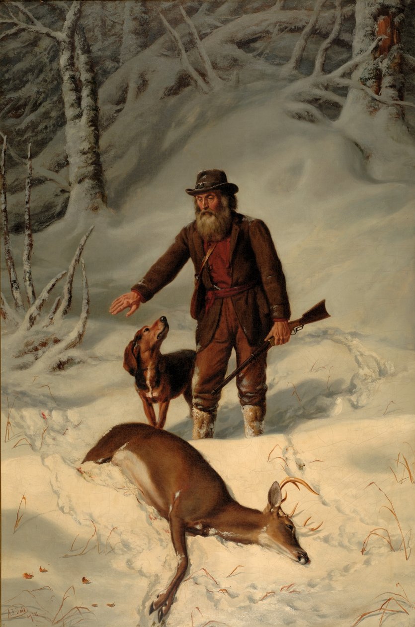 Kaptajn Parker, Still Hunting in the Snow, 1881 af Arthur Fitzwilliam Tait