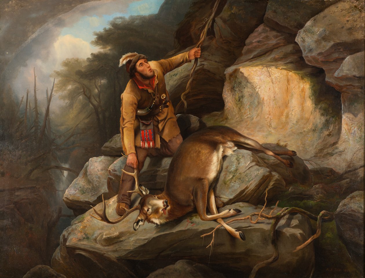 Jægernes dilemma, 1851 af Arthur Fitzwilliam Tait
