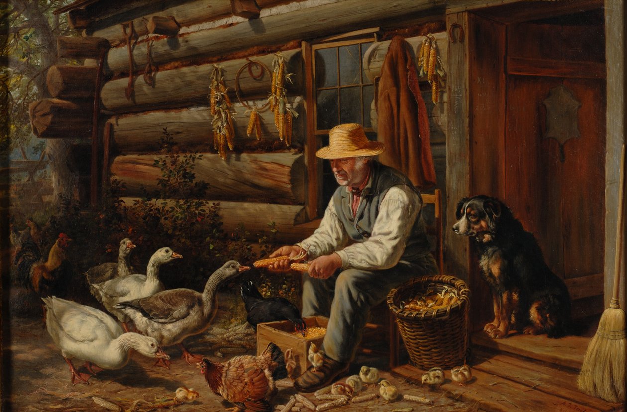 Den gamle pioner: Onkel Dan og hans kæledyr, 1878 af Arthur Fitzwilliam Tait