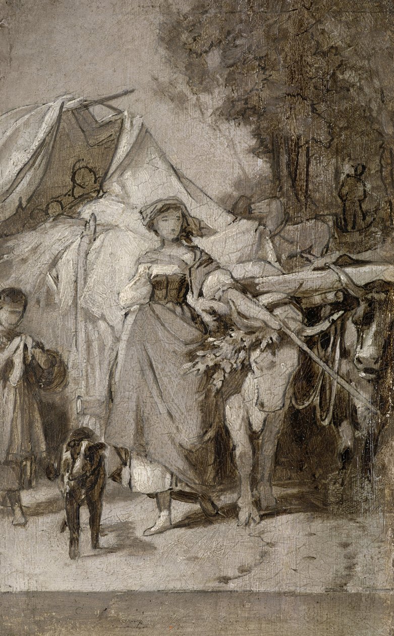 To grisailles til "Hermann og Dorothea" af Arthur Georg Freiherr von Ramberg