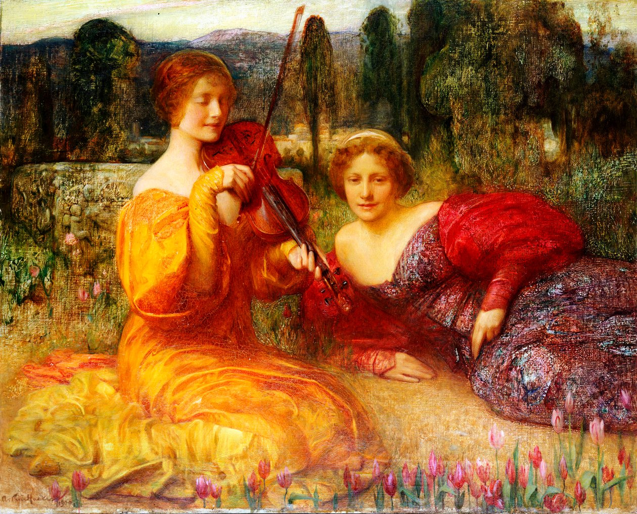 Stilhedens musiker, 1900 af Arthur Hacker