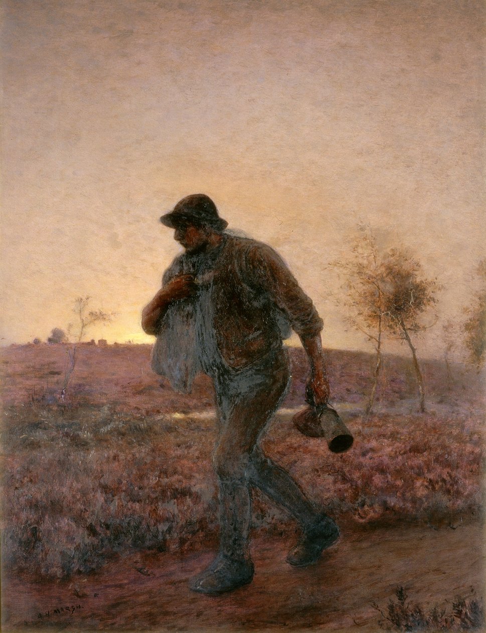 The Ploughman Homeward pløjer sin trætte vej af Arthur Hardwick Marsh
