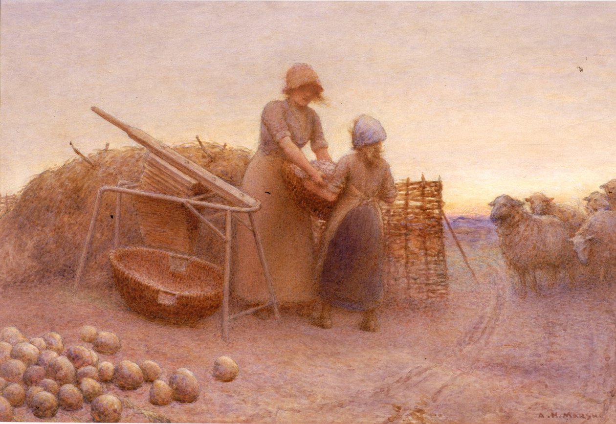 Majroeskæreren (akvarel på papir (klæbet på panel)) af Arthur Hardwick Marsh
