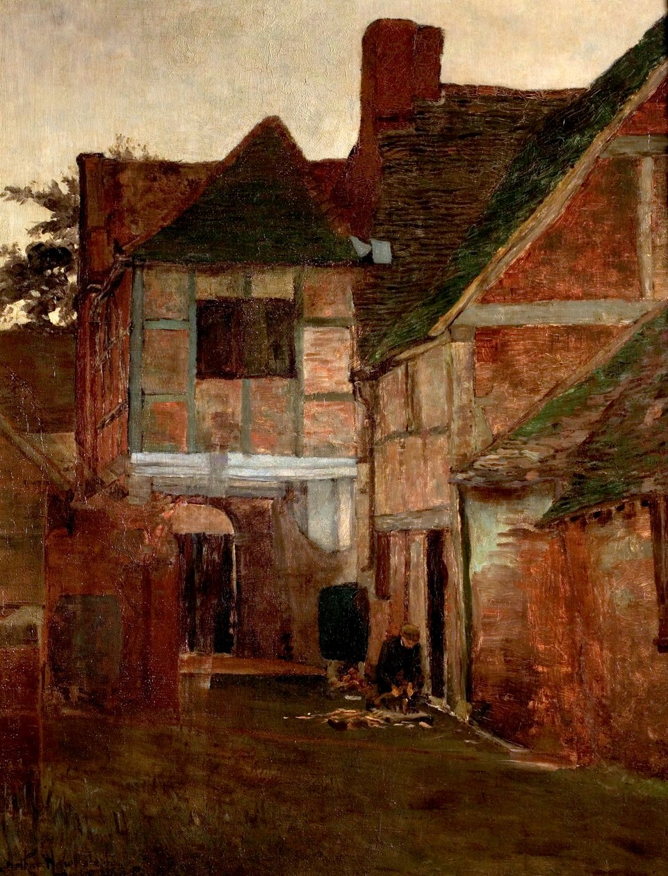 An Old Posting Yard, Surrey, 1885 af Arthur Hawksley